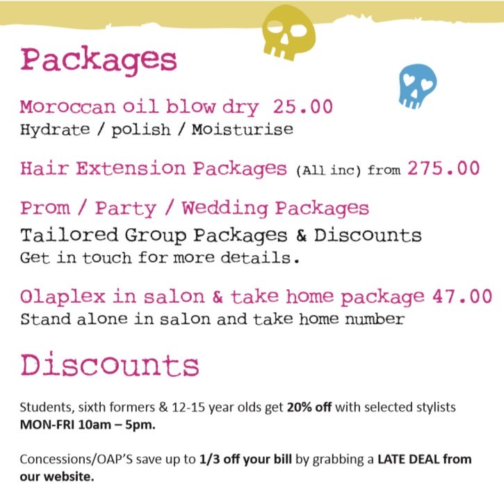 Packages & Discounts at Bliss Hair Salons in Nottingham & Loughborough