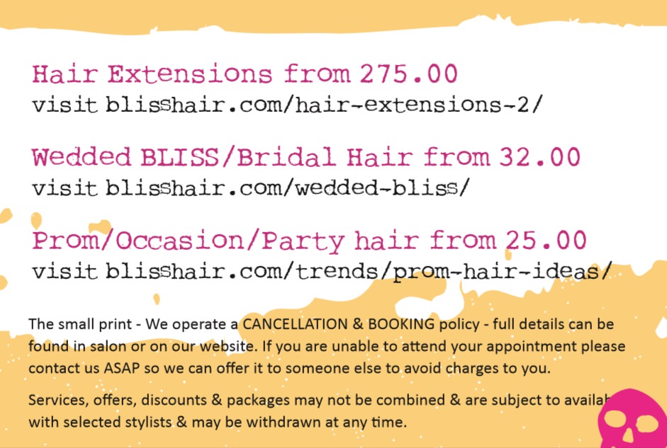 Hair Extensions, Wedding Hair, Occasion Hair at Bliss Hair Salons in Nottingham & Loughborough
