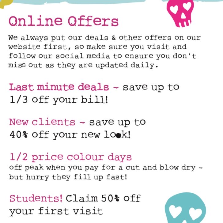 Online Offers & Discounts at Bliss Hair Salons in Nottingham & Loughborough