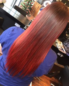 red hair colour transformation, hair salons, loughborough & nottingham