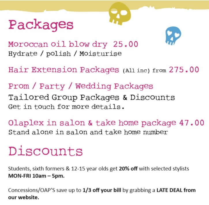 Packages & Discounts at Bliss Hair Salons in Nottingham & Loughborough